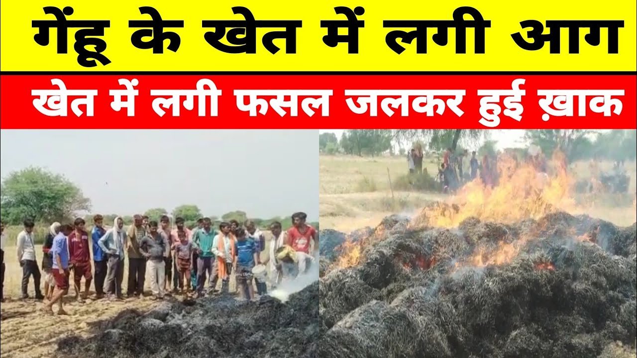 आग लगने से गांवों के अन्नदाताओं की कमाई जल कर हुई खाक