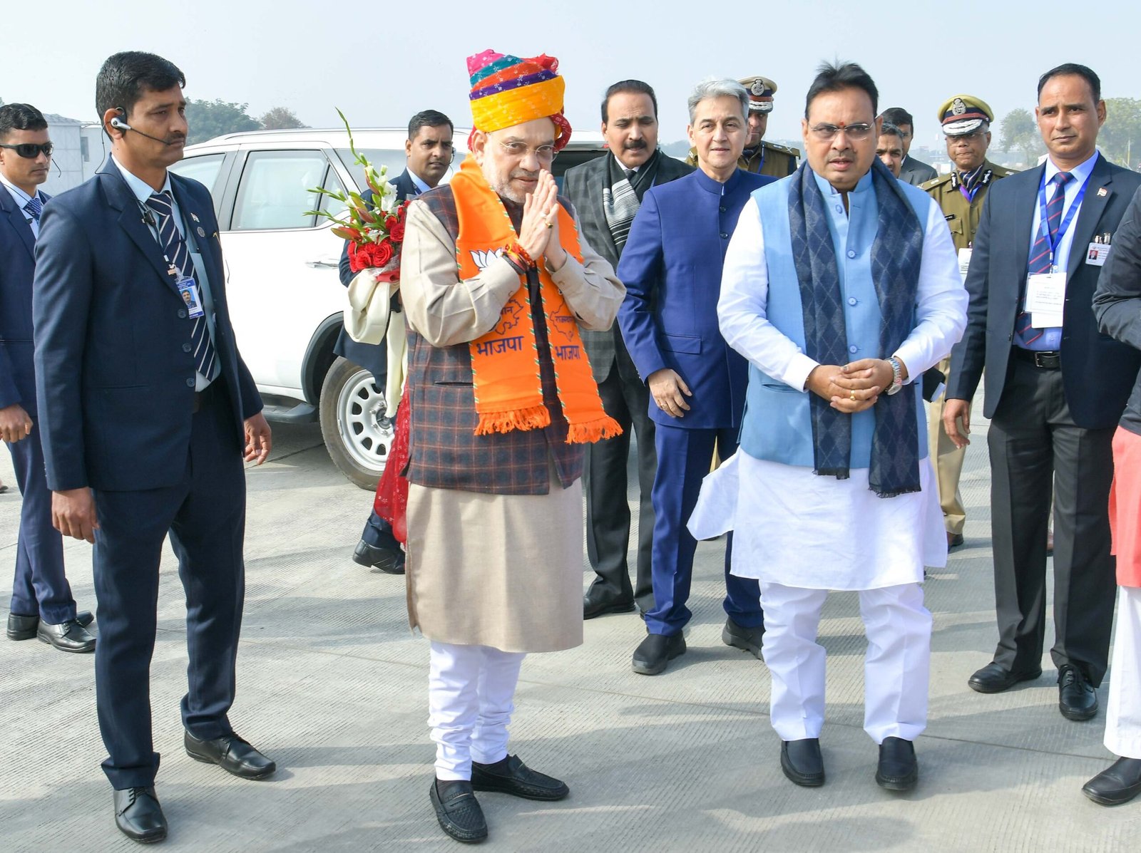 मुख्यमंत्री ने किया गृह मंत्री श्री अमित शाह का स्वागत