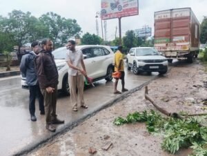 शहर में निकले हालात देखने; पेड़ हटवाकर बहाल कराया रास्ता